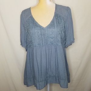 2/$20 Knox Rose dusty blue large blouse